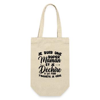 Je suis une super maman et je déchire - Sac à bouteille - nature - Devant
