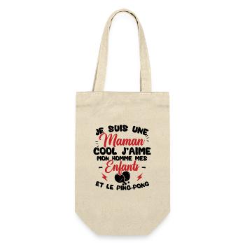 Une maman cool j'aime mon homme et le ping pong - Sac à bouteille - nature - Devant