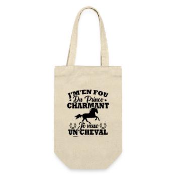 J'm'en fou du prince charmant je veux un cheval - Sac à bouteille - nature - Devant