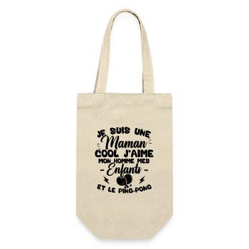 Une maman cool j'aime mon homme et le ping pong - Sac à bouteille - nature - Devant