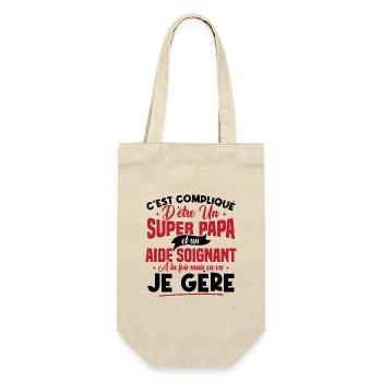Un super papa et un aide soignant - Sac à bouteille - nature - Devant
