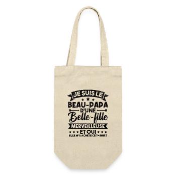 Je suis le beau papa d'une belle fille merveilleus - Sac à bouteille - nature - Devant