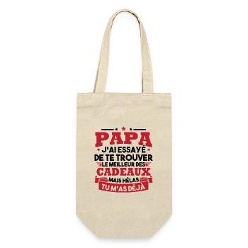 Papa J'ai Essayé De Te Trouver Le Meilleur Cadeau - Sac à bouteille - nature - Devant