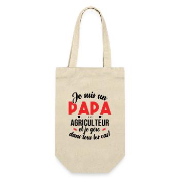 Je suis un papa agriculteur et je gère - Sac à bouteille - nature - Devant