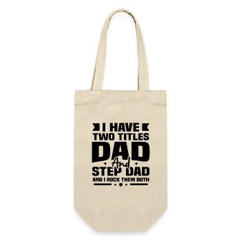 Ich habe zwei Titel, meinen Vater und meinen Schwiegervater - Geschenkbeutel für Flaschen - Natur - Vorne