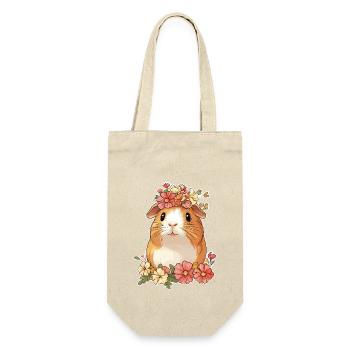 Guinea pig with flowers - Gift Bag for Bottles - nature - Front