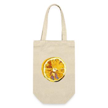 Zitrone - Geschenkbeutel für Flaschen - Natur - Vorne