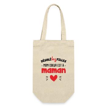 Désolée les filles mon coeur est à maman - Sac à bouteille - nature - Devant