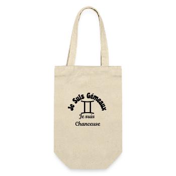 Gemeaux zodiaque signe - Je suis chanceuse - Sac à bouteille - nature - Devant