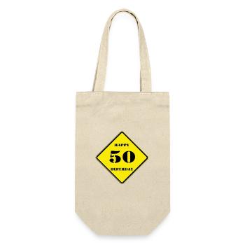 50th Birthday 50Years Happy Birthday (25) - Gift Bag for Bottles - nature - Front