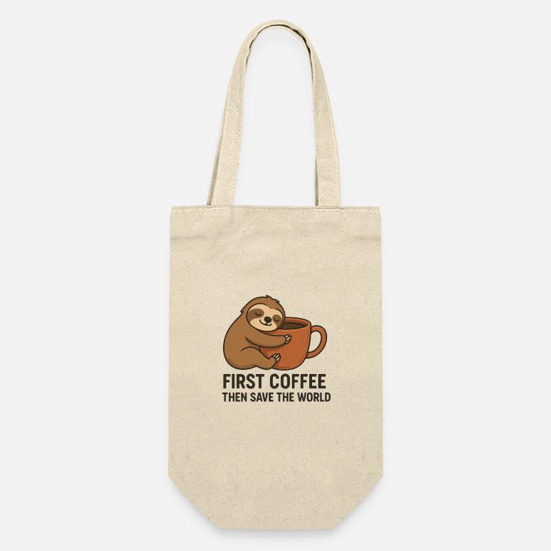 Sloth Coffee Morning : Sauver le monde - Sac à bouteille - nature