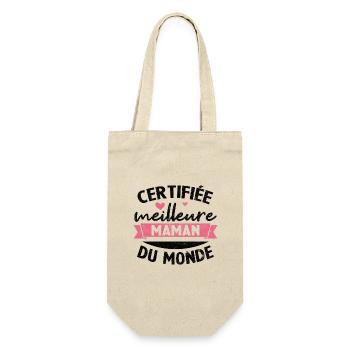 Certifiée meilleure maman du monde - Sac à bouteille - nature - Devant