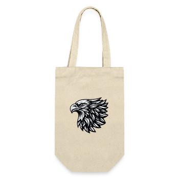 Adler Kopf Schwarz Weiß - Geschenkbeutel für Flaschen - Natur - Vorne
