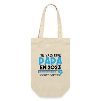 Je vais être papa en 2023 veuillez patienter... - Sac à bouteille - nature - Devant