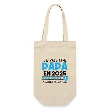 Je vais être papa en 2025 veuillez patienter... - Sac à bouteille - nature - Devant