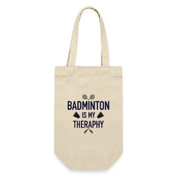 Badminton Is My Therapy - Gift Bag for Bottles - nature - Front