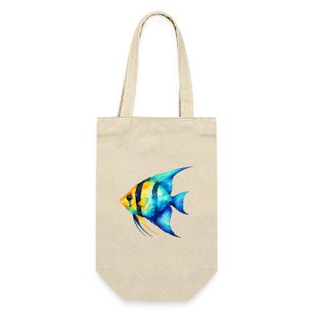 Blue Yellowfish Watercolor - Gift Bag for Bottles - nature - Front