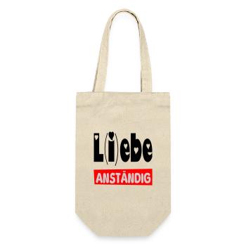 lebe anständig II - Geschenkbeutel für Flaschen - Natur - Vorne