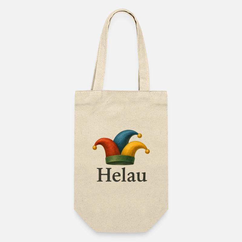 Helau Karneval Jester Hut - Geschenkbeutel für Flaschen - Natur