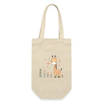 Niedliche Giraffe im Garten T-Shirt für Kinder - Geschenkbeutel für Flaschen - Natur - Vorne