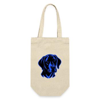 Labrador Hund Kopf - Geschenkbeutel für Flaschen - Natur - Vorne