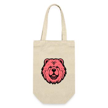 Chow Chow Hund Kopf - Geschenkbeutel für Flaschen - Natur - Vorne