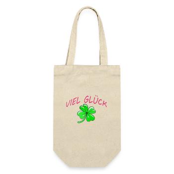 Liebe Freunde Familie Partner Glück Spaß Leben süß - Geschenkbeutel für Flaschen - Natur - Vorne