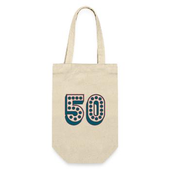 50. 50 ANS. 50e ANNIVERSAIRE. ANNIVERSAIRE 50 ANS. - Sac à bouteille - nature - Devant