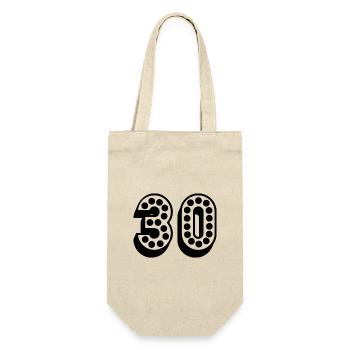 30. 30 JAHRE. 30. JAHRESTAG. 30-JÄHRIGES JUBILÄUM. - Geschenkbeutel für Flaschen - Natur - Vorne