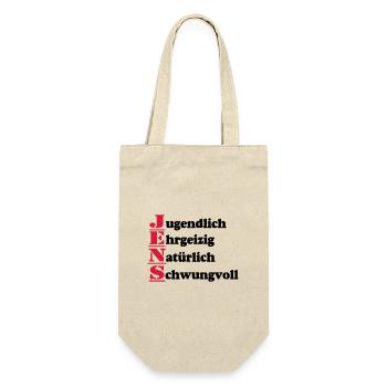 Jens , Vorname,Namensschild,Name,Fun Shirt (25) - Geschenkbeutel für Flaschen - Natur - Vorne