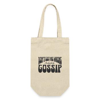 Don't get me wrong, I'm here for the gossip - Geschenkbeutel für Flaschen - Natur - Vorne