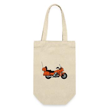 Motorrad , Goldwing , Chopper , Kult(25) - Geschenkbeutel für Flaschen - Natur - Vorne