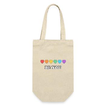 Be You Rainbow Hearts Fierté LGBT - Sac à bouteille - nature - Devant