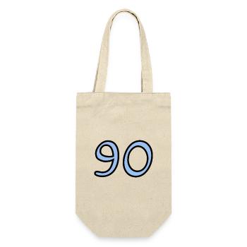 90. 90 JAHRE. 90-JÄHRIGES JUBILÄUM. 90-JÄHRIGES JUBILÄUM. - Geschenkbeutel für Flaschen - Natur - Vorne