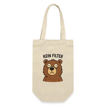 Kein Filter Bär – Echtheit - Geschenkbeutel für Flaschen - Natur - Vorne