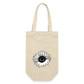 tournesol en noir et blanc - Sac à bouteille - nature - Devant