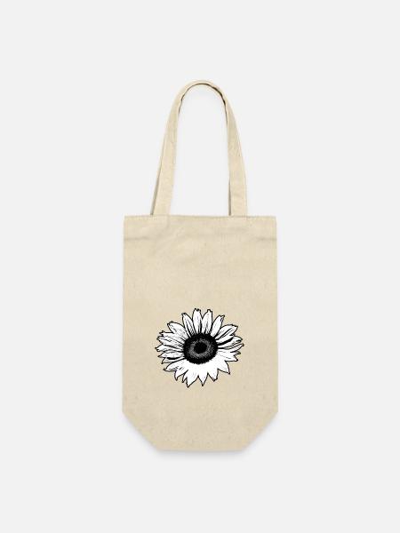 sunflower in black and white - Gift Bag for Bottles - nature
