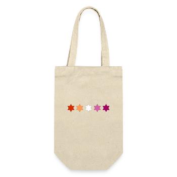 Subtle Lesbian Pride stars - Gift Bag for Bottles - nature - Front