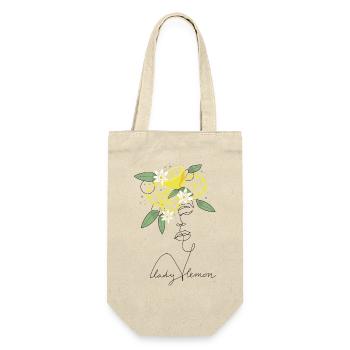 Lady lemon Lineart Design - Geschenkbeutel für Flaschen - Natur - Vorne