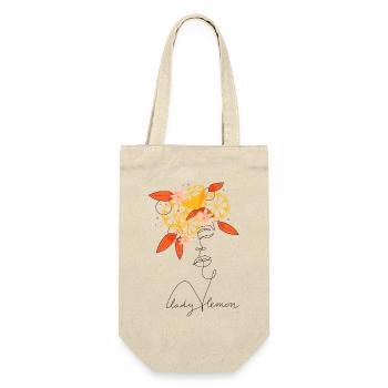 Lady Lemon Lineart Design - Geschenkbeutel für Flaschen - Natur - Vorne