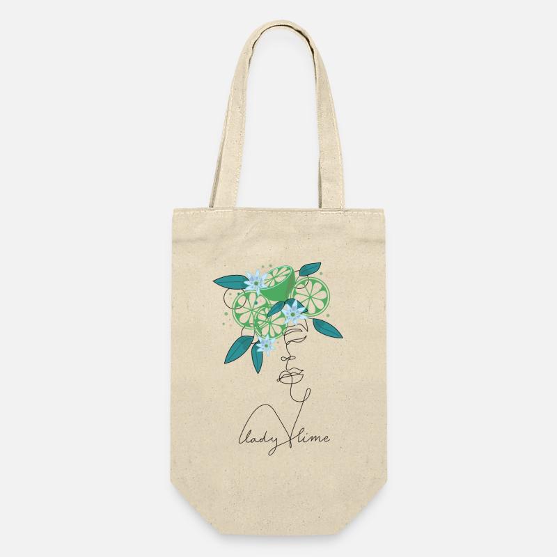Lady Lime Lineart Design - Sac à bouteille - nature