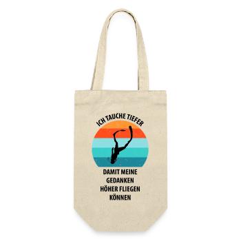 Taucher tauchen Sporttaucher Gerätetauchen - Geschenkbeutel für Flaschen - Natur - Vorne