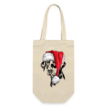 Santa Dobermann Weihnachten Hunde Wilsigns - Geschenkbeutel für Flaschen - Natur - Vorne
