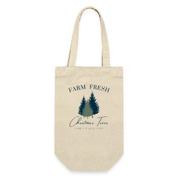 Farm Fresh, Christmas Trees - Geschenkbeutel für Flaschen - Natur - Vorne