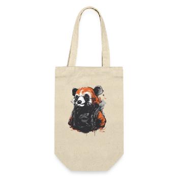 Urban Panda, süßer Panda, pandabär - Geschenkbeutel für Flaschen - Natur - Vorne