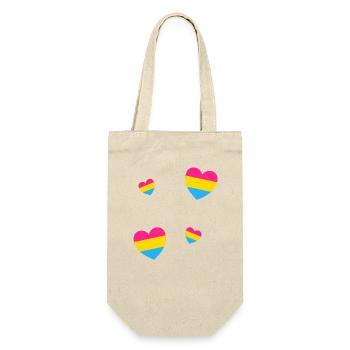 Pansexuelle Flagge Herzen - Geschenkbeutel für Flaschen - Natur - Vorne