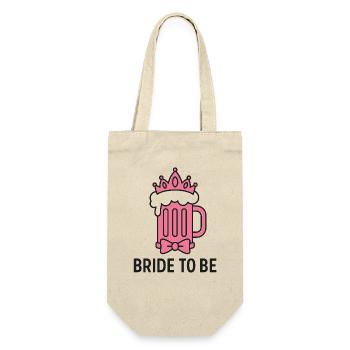 Bierkrug im Bride Look - Geschenkbeutel für Flaschen - Natur - Vorne
