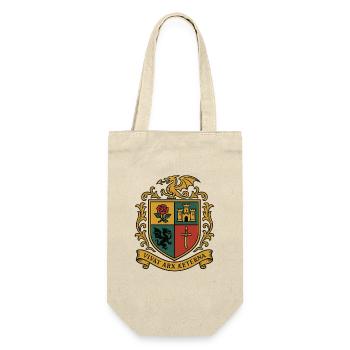 Burg Drachen Wappen Fantasy - Geschenkbeutel für Flaschen - Natur - Vorne