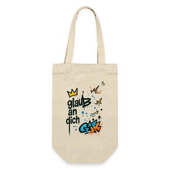 Graffiti Glaub An Dich Design - Geschenkbeutel für Flaschen - Natur - Vorne