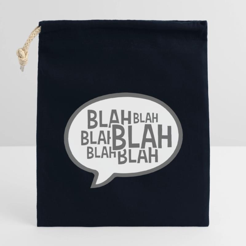 Speech bubble comic blah Closable cotton gift bag (14x20cm)
